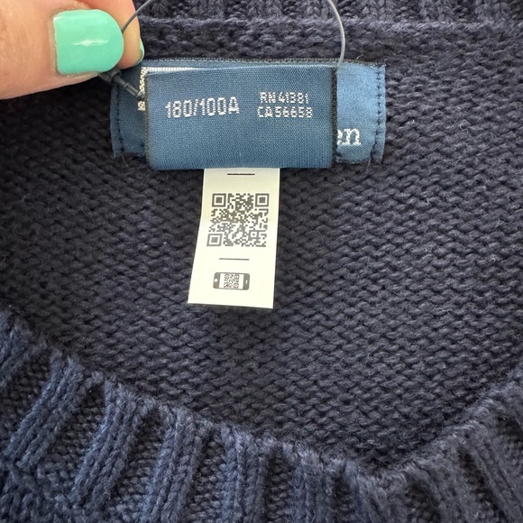 NWOT Unisex Polo Ralph Lauren Navy Flag Crewneck Sweater Size Large - Picture 6 of 6